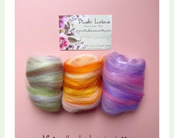 Bright Color Wool Roving: Needle Felting Starter Kit