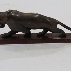 Vintage wooden Panther/Jaguar standing statue home decor