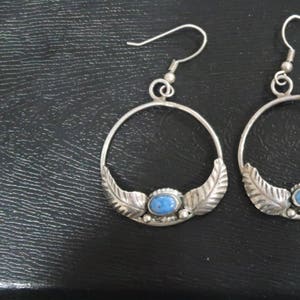 Irene Platero navajo lapis hoop earrings