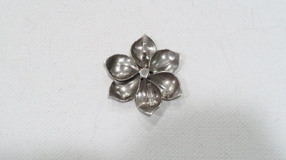 Vintage K&B sterling amethyst flower pendant very… - image 5