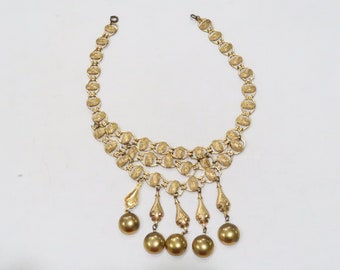 Victorian or Egyptian revival style vintage bib necklace