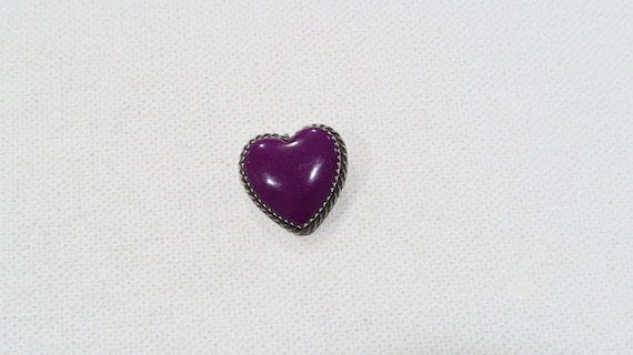 Native American Sterling Sugilite heart pendant