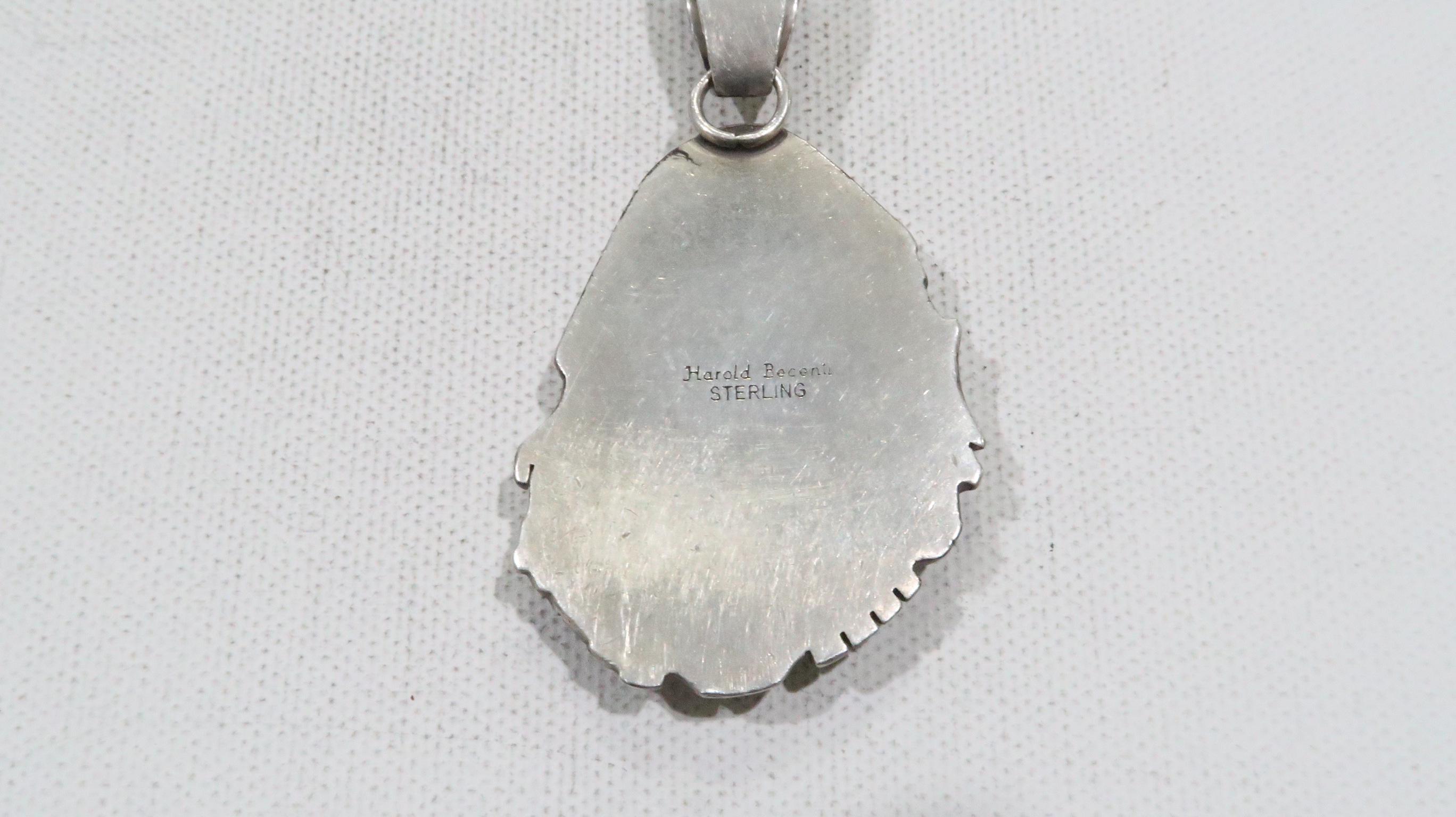 Harold Becenti スターリングシルバー ペンダント ヴィンテージのナバホ族の銀細工師、ハロルド・ベセンティによる、巨大