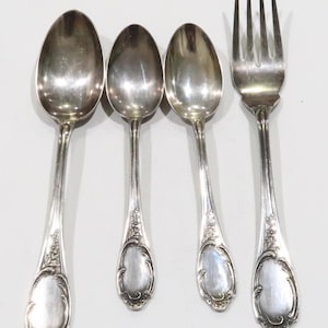 Vintage Buccellati Italy silver plated flatware set 3 spoons and a fork