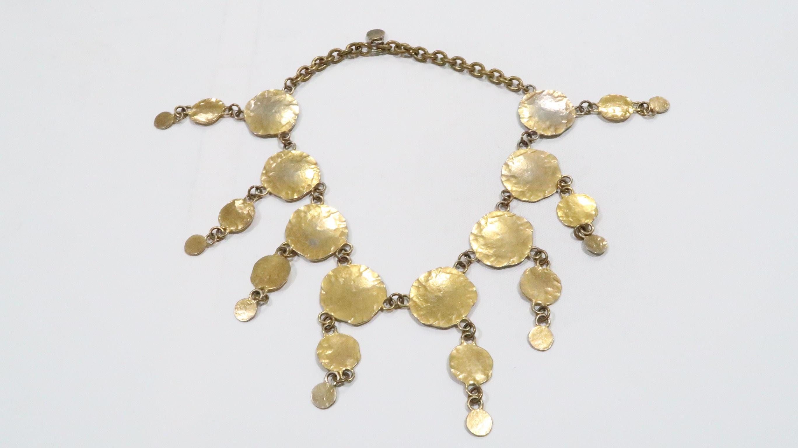 Designer Sonia Rykiel Paris Large Gold Tone Statement Vintage 