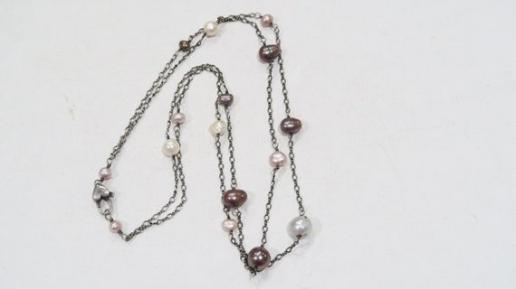 Beautiful double stranded multi-colored sterling … - image 1
