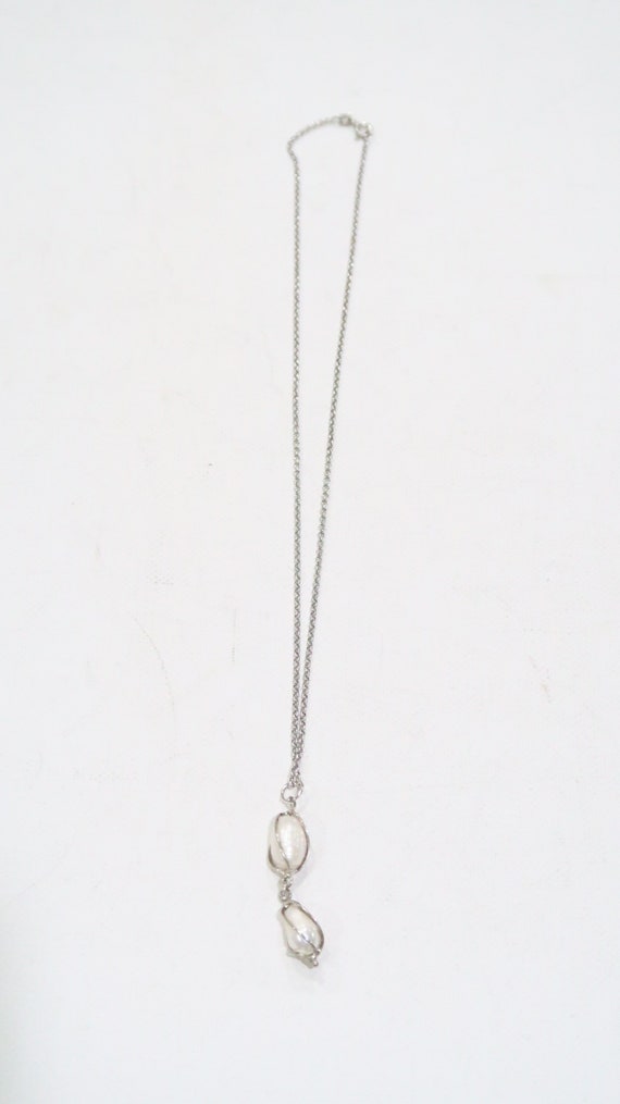 Sterling Caged Pearl drop necklace - image 2