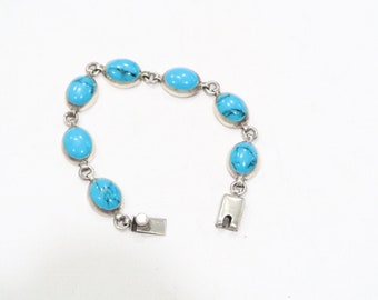 Turquoise link bracelet 925 Mexico