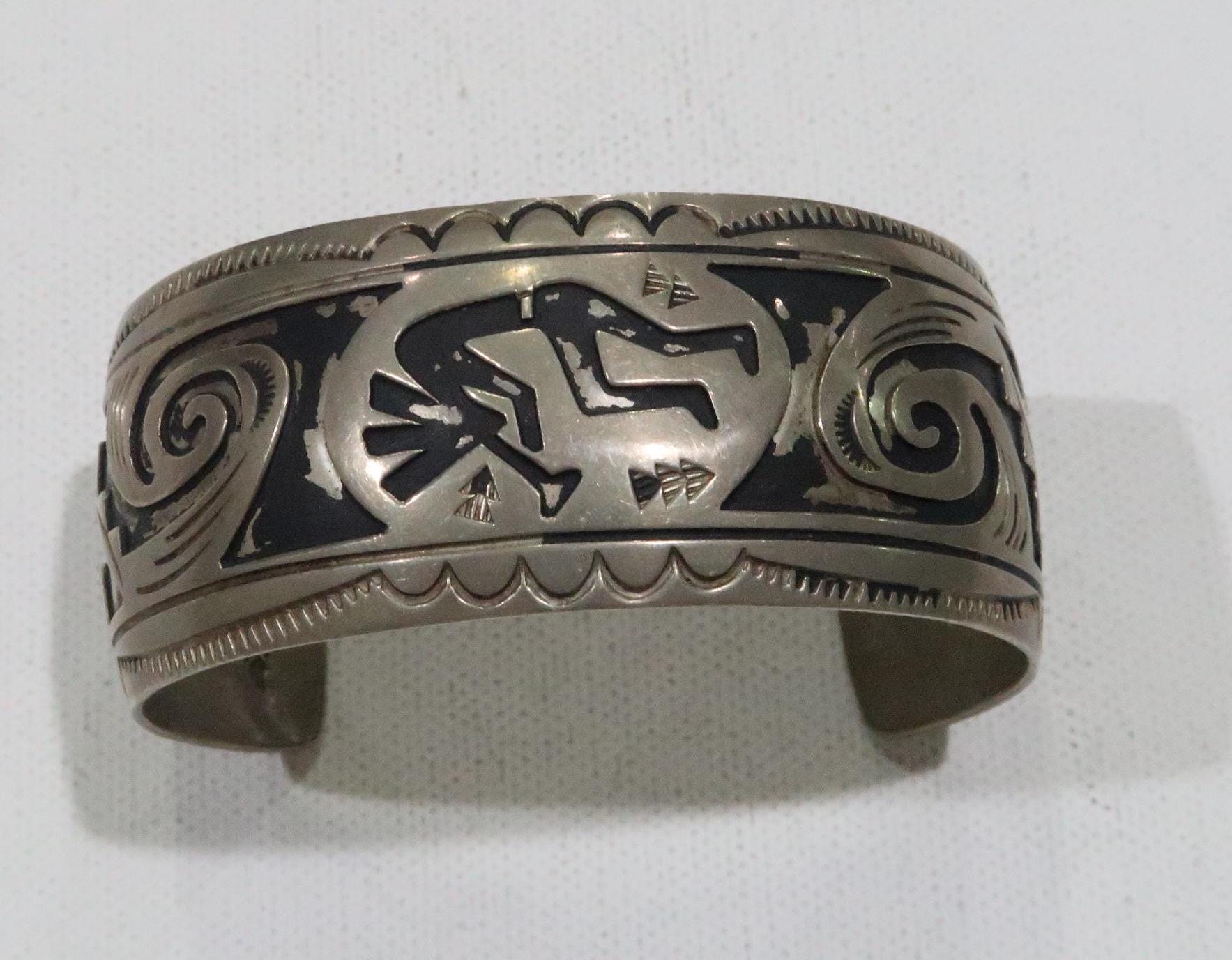 Vintage Hopi Nickel Silver? Kokopelli Cuff Bracelet Size 6.5-7 - Etsy