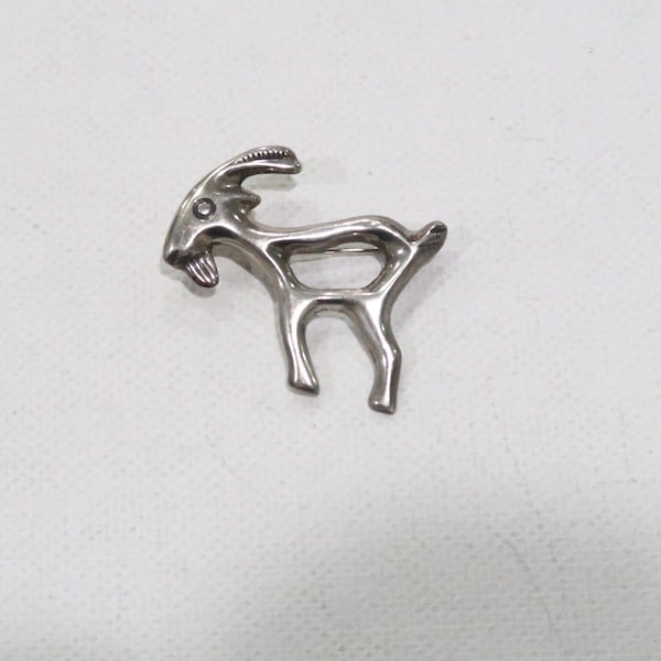 Dene Tsosie Bini navajo cast sterling goat brooch