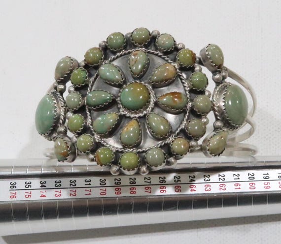Stunning Navajo Running Bear Sterling Royston Turquoise Cluster