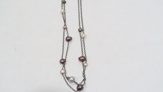 Beautiful double stranded multi-colored sterling … - image 8