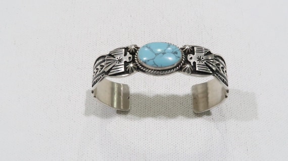 Stunning Navajo Andy Cadman Sterling Turquoise Cuff Bracelet - Etsy