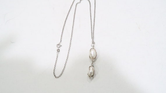 Sterling Caged Pearl drop necklace - image 4