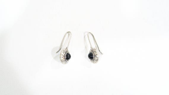 Sterling black onyx earrings - image 6