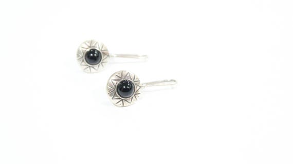 Sterling black onyx earrings - image 1