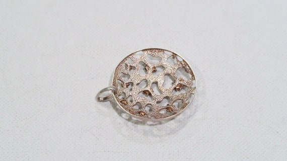 Sterling silver cutout flowers round/circle penda… - image 6