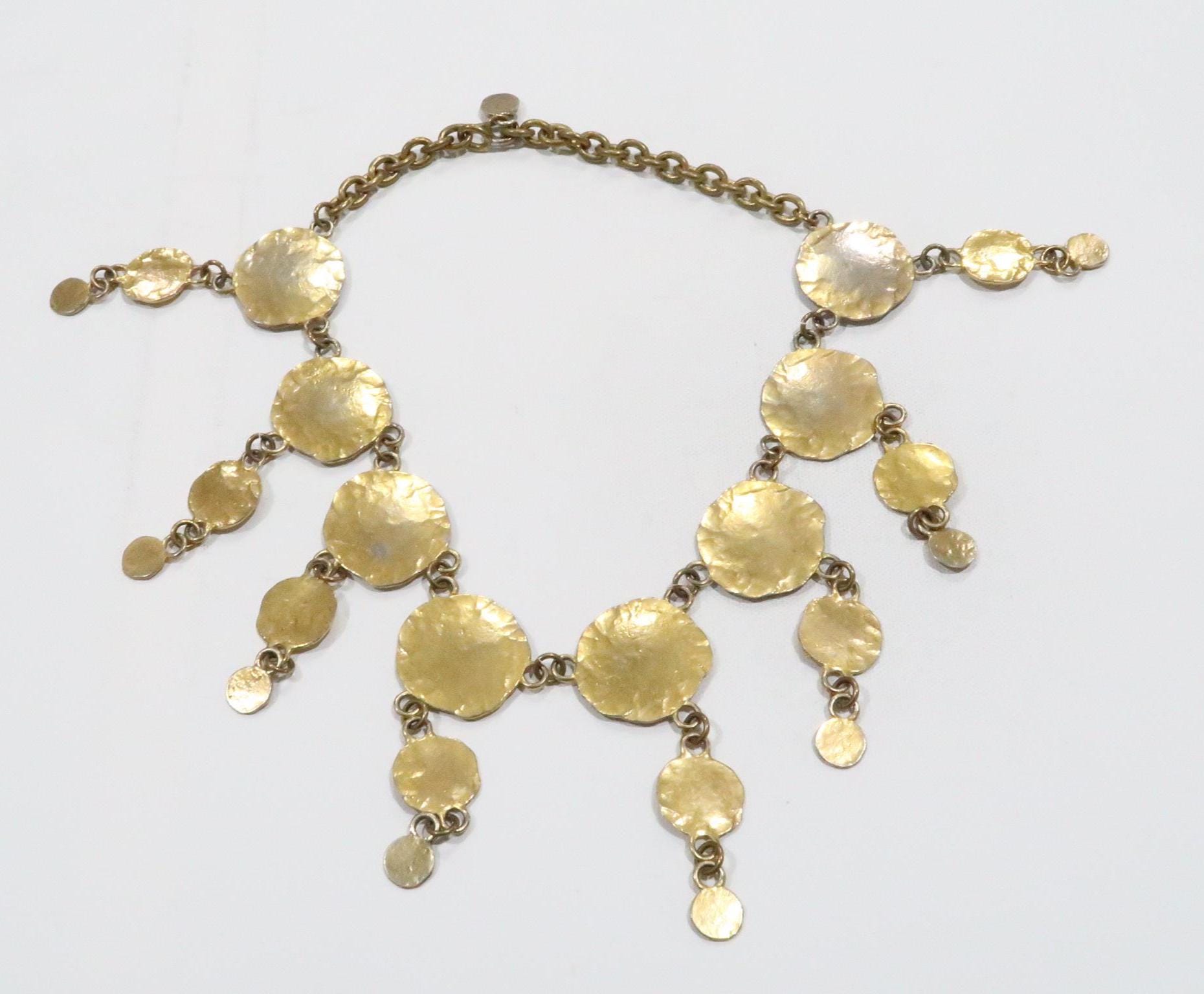 Designer Sonia Rykiel Paris Large Gold Tone Statement Vintage 