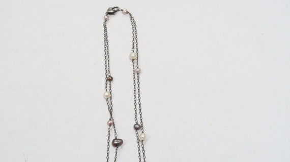 Beautiful double stranded multi-colored sterling … - image 9