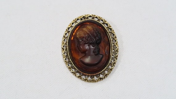 Victorian tortoise shell cameo pendant/brooch - image 1