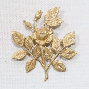Miriam Haskell rose bush brooch with the branches and a bud, new old stock