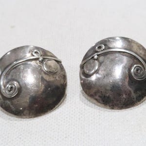 Palmer sterling hand signed E G F abstract modernist earrings