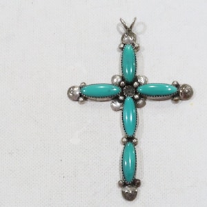 Stunning Navajo Artist Archie Martinez turquoise sterling pendant