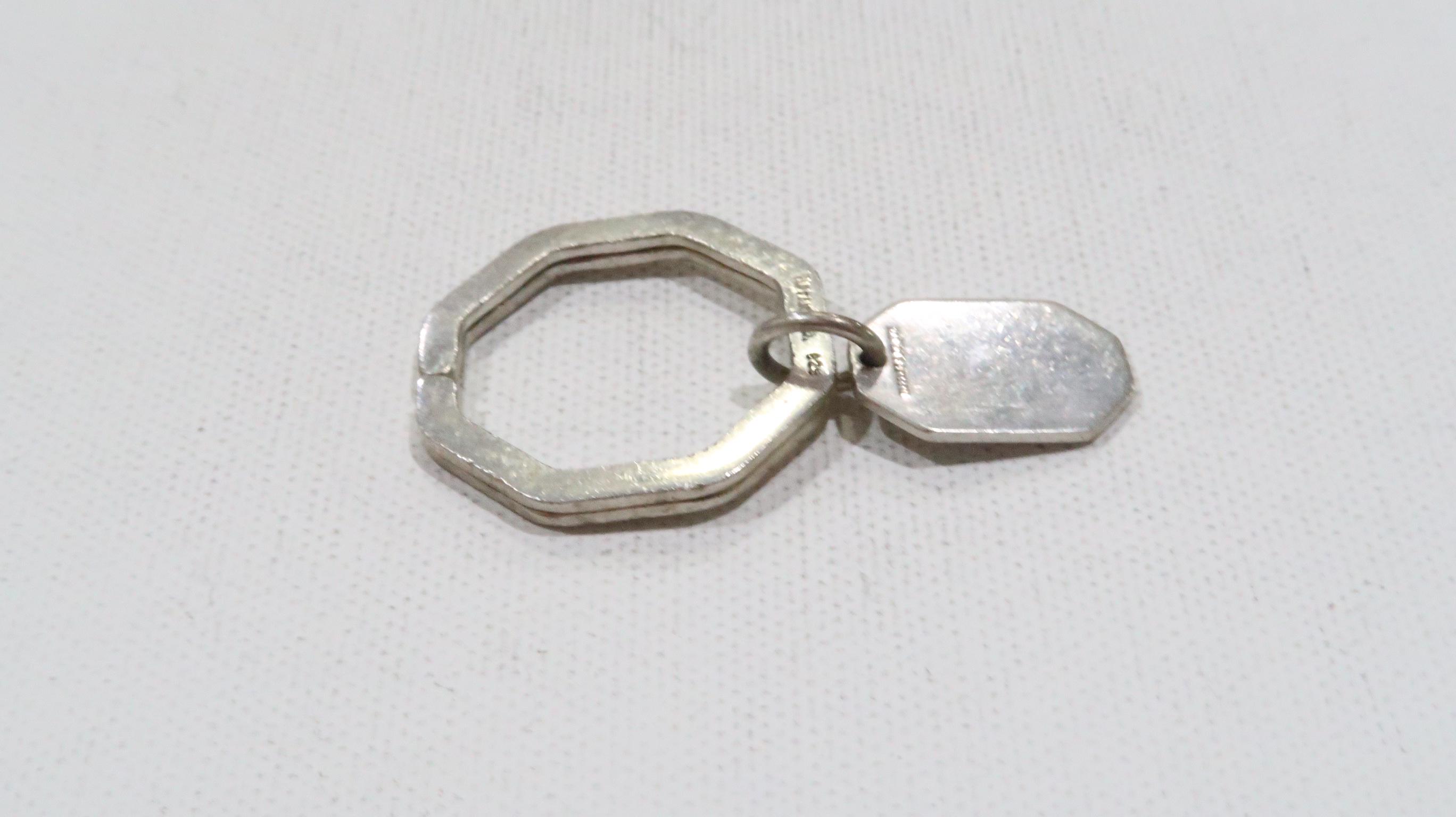 Tiffany & Co Ocatagonal Keyring Engravable Keytag Key Chain 925 - Etsy