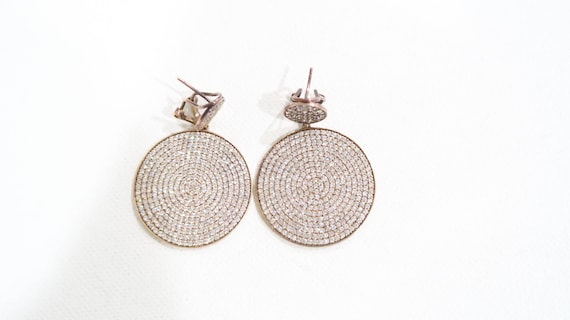 Big sterling crystal disc earrings - image 10