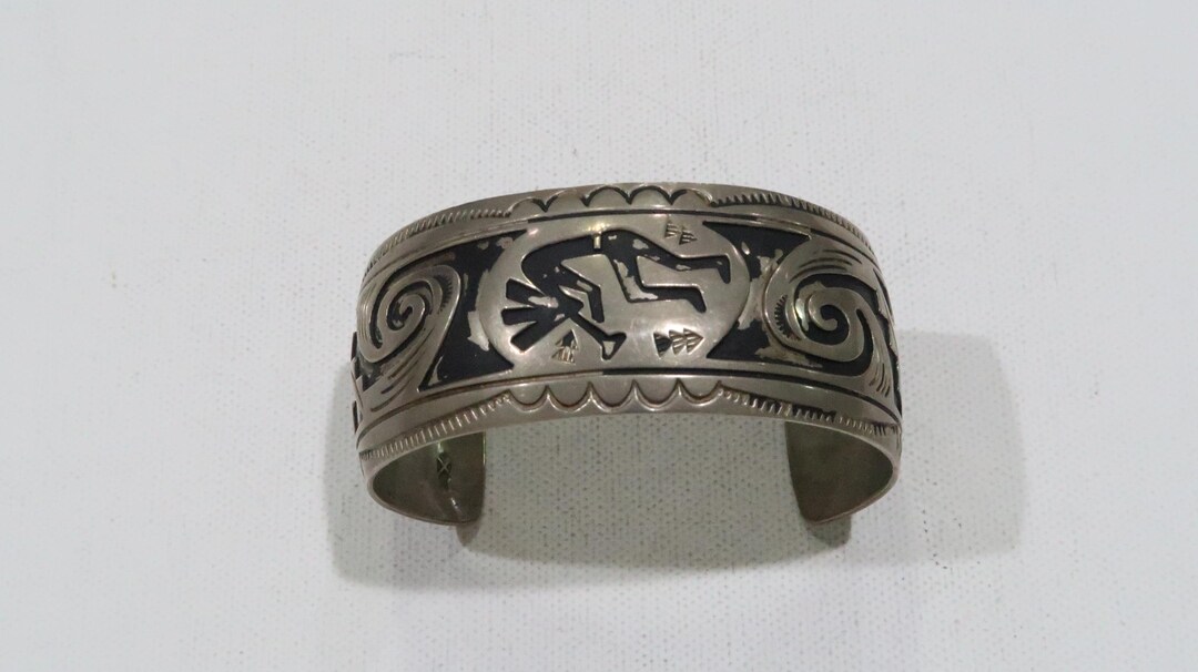 Vintage Hopi Nickel Silver? Kokopelli Cuff Bracelet Size 6.5-7 - Etsy