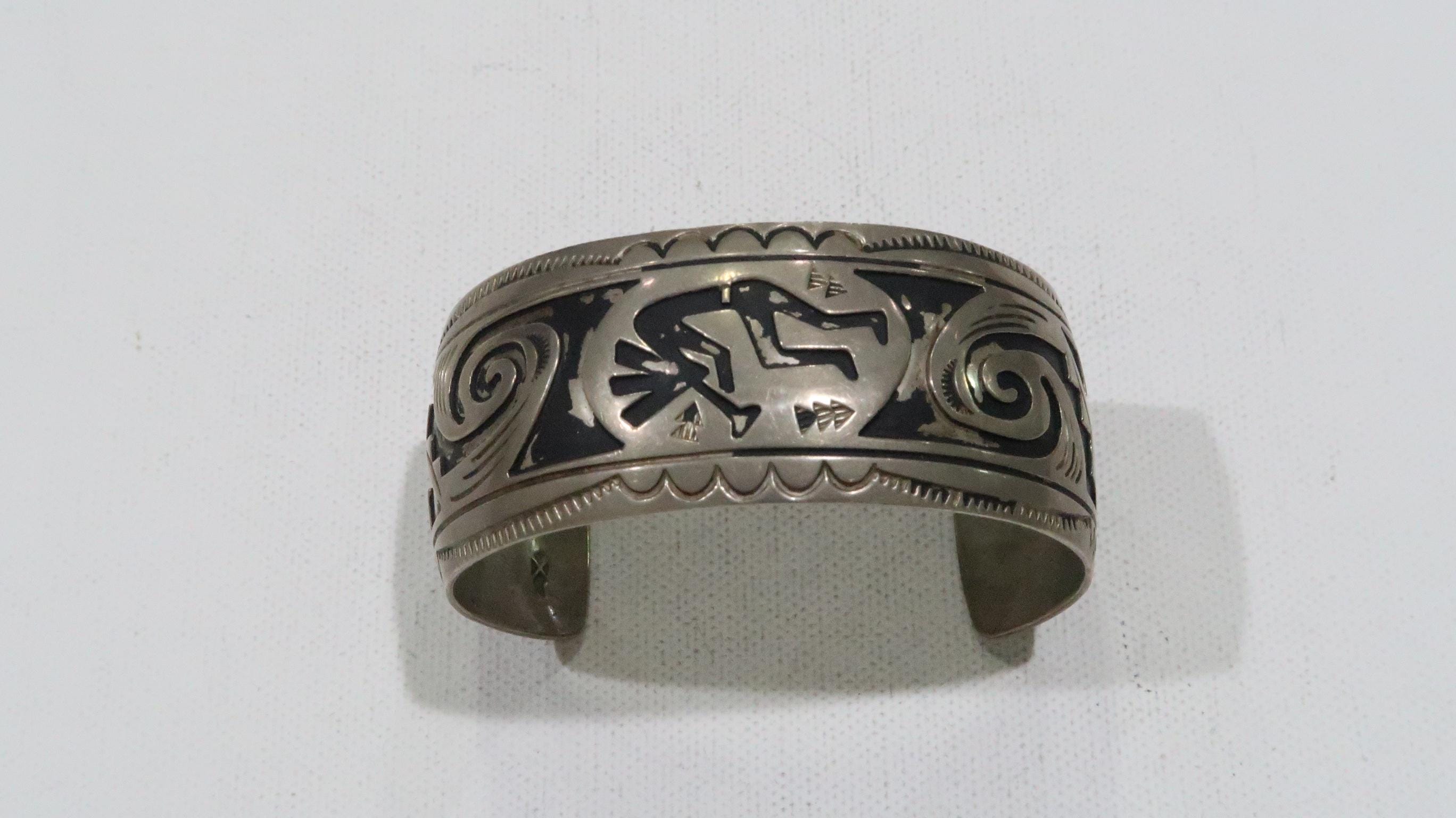 Vintage Hopi Nickel Silver? Kokopelli Cuff Bracelet Size 6.5-7 - Etsy