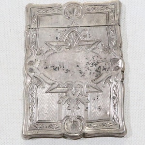 Porta carte AC & J in repousse antico vittoriano in stile Art Nouveau