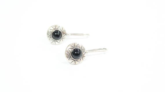 Sterling black onyx earrings - image 2