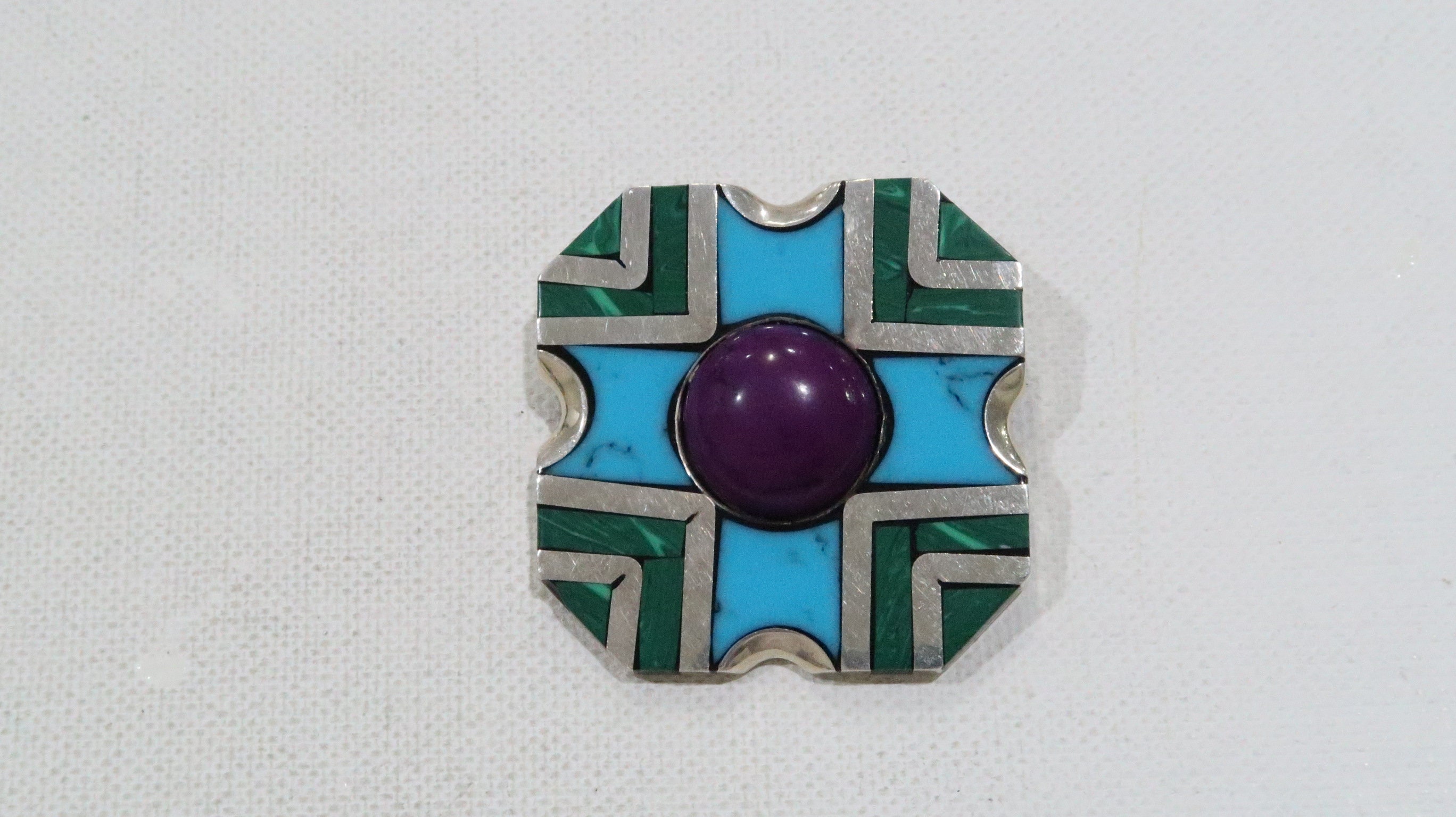 Taxco TP-90 メキシコ 925 ターコイズ マラカイト モダニスト 