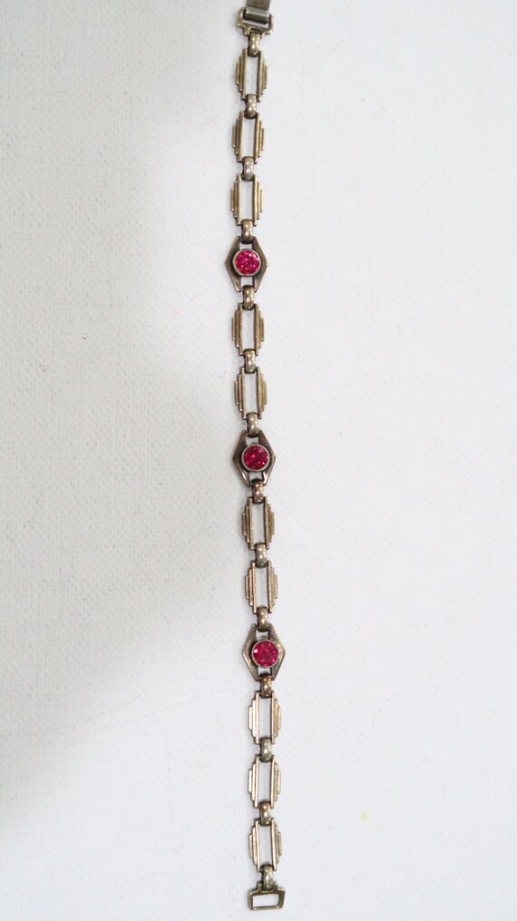 Symmetalic Sterling + 14K pink rhinestone link br… - image 7