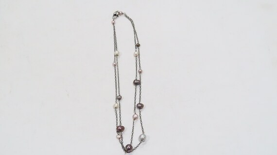 Beautiful double stranded multi-colored sterling … - image 4