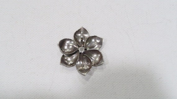 Vintage K&B sterling amethyst flower pendant very… - image 4