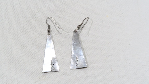 Native triangular earrings with multi stones bead… - image 6