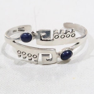 Taxco Mexico T0-270 Mexico 950 modernist lapis cuff bracelet