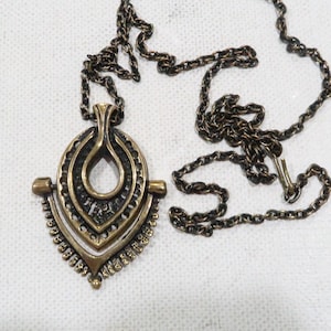 Juhani Vuorisalmi bronze necklace Finland Hopea Turun mid century modern necklace