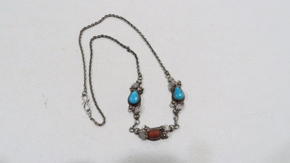 Vintage old pawn Native American turquoise and co… - image 1