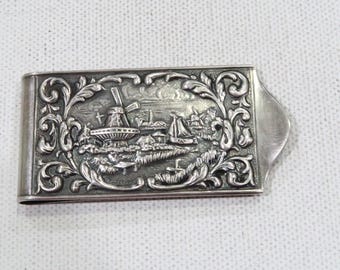 Vintage Dutch Silversmith Herbert Hooijkaas Silverplate Windmill