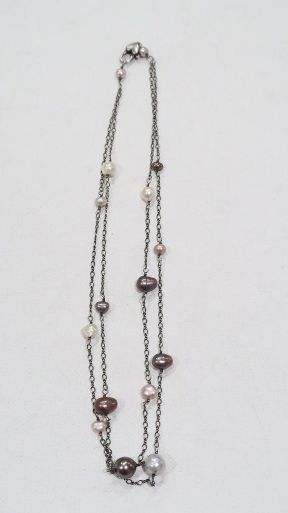 Beautiful double stranded multi-colored sterling … - image 7