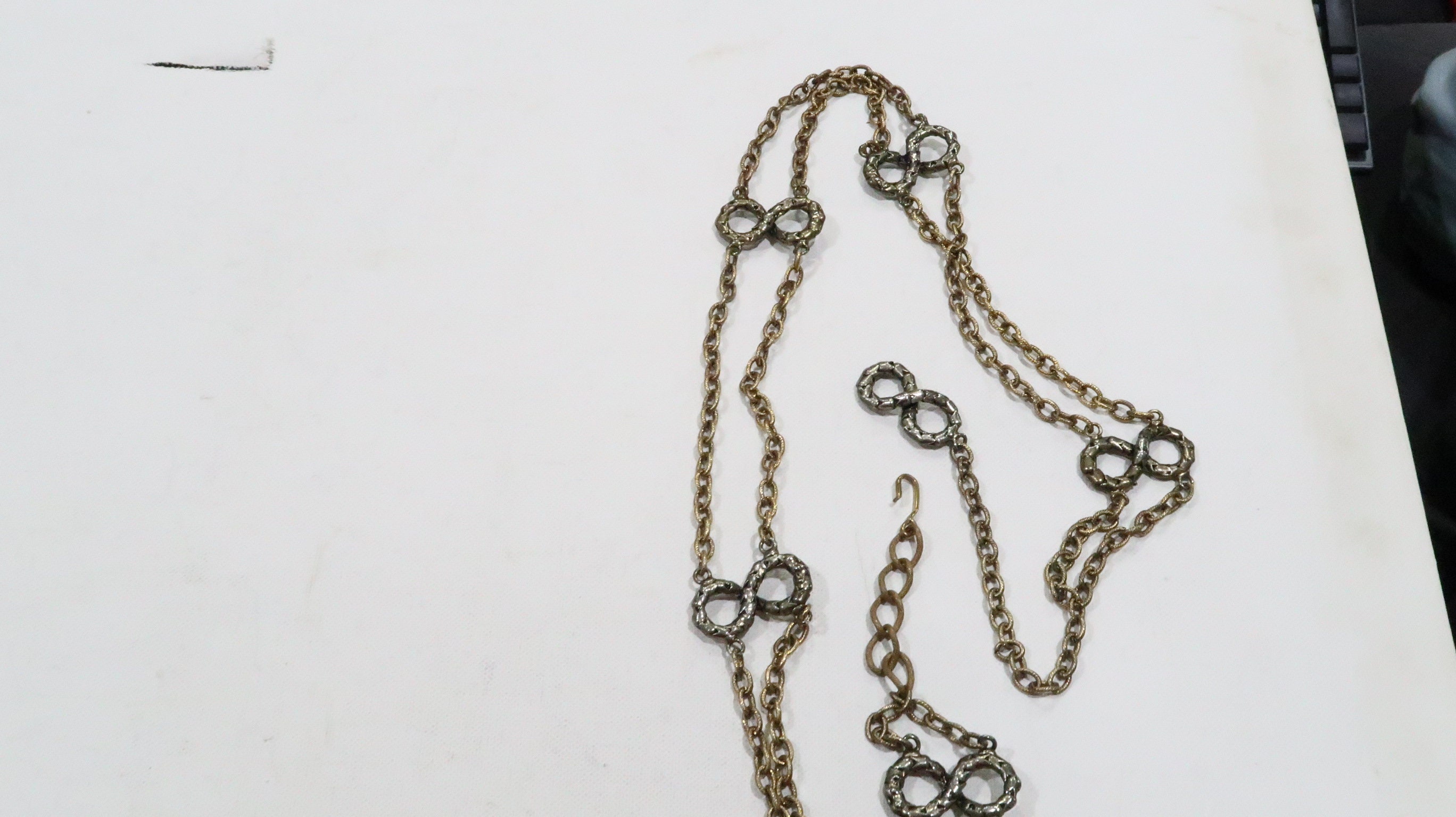 Unique Vintage Brutalist Brass Gold and Silver Tone Infinity  display picture 1