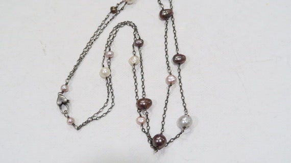 Beautiful double stranded multi-colored sterling … - image 2