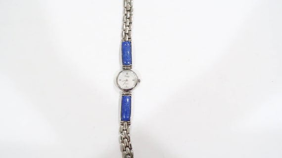 Argento 925 Sterling Lapis Watch With Mother of Pearl Face  display picture 1