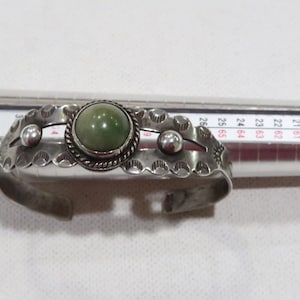 Fred Harvey era silver Mexico Cerillos turquoise cuff bracelet