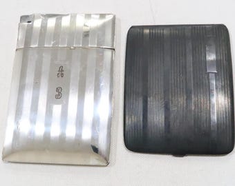 Lot of Vintage Elgin Cigarette Cases, One Sterling and the Other Silver  Tone