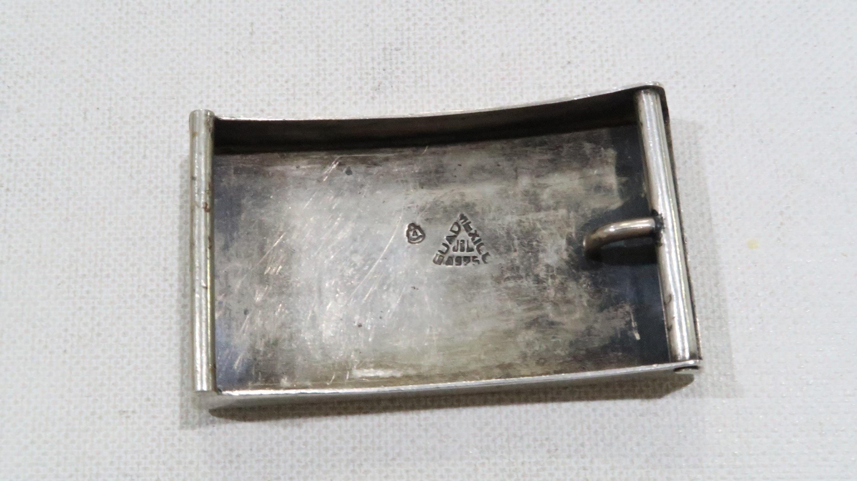 Two Old Vintage Hand Engraved Belt Buckles JCL Guadalajara JCL 925