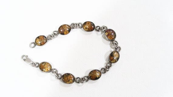 Real dried flower sterling bracelet - image 1